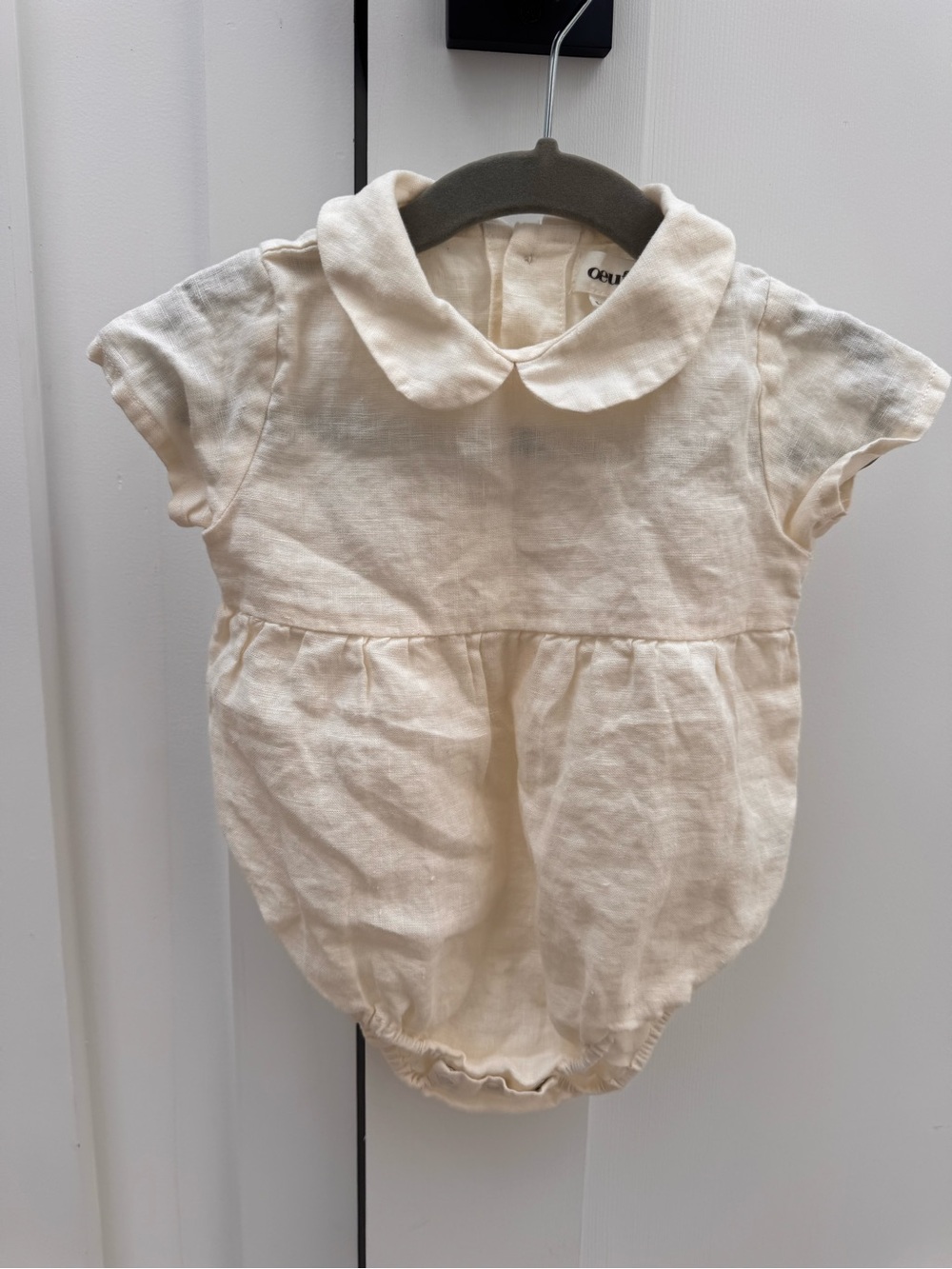 Oeuf Cream Peter Pan Collar Baby Bubble Romper